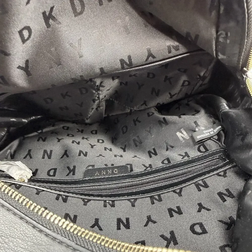DKNY Tilly Black Zipper Top Backpack Purse